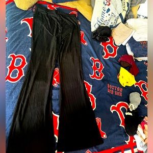 Black flare leg yoga pants